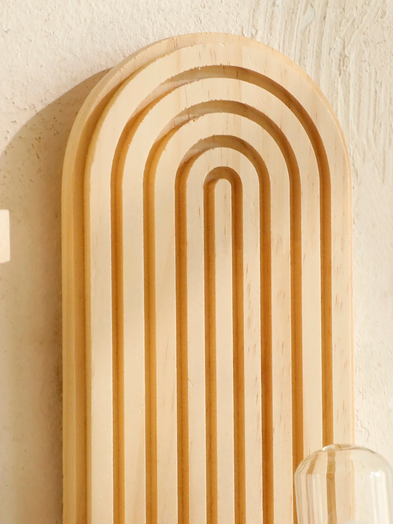 Boho Wooden Wall Shelf - Geometric Design