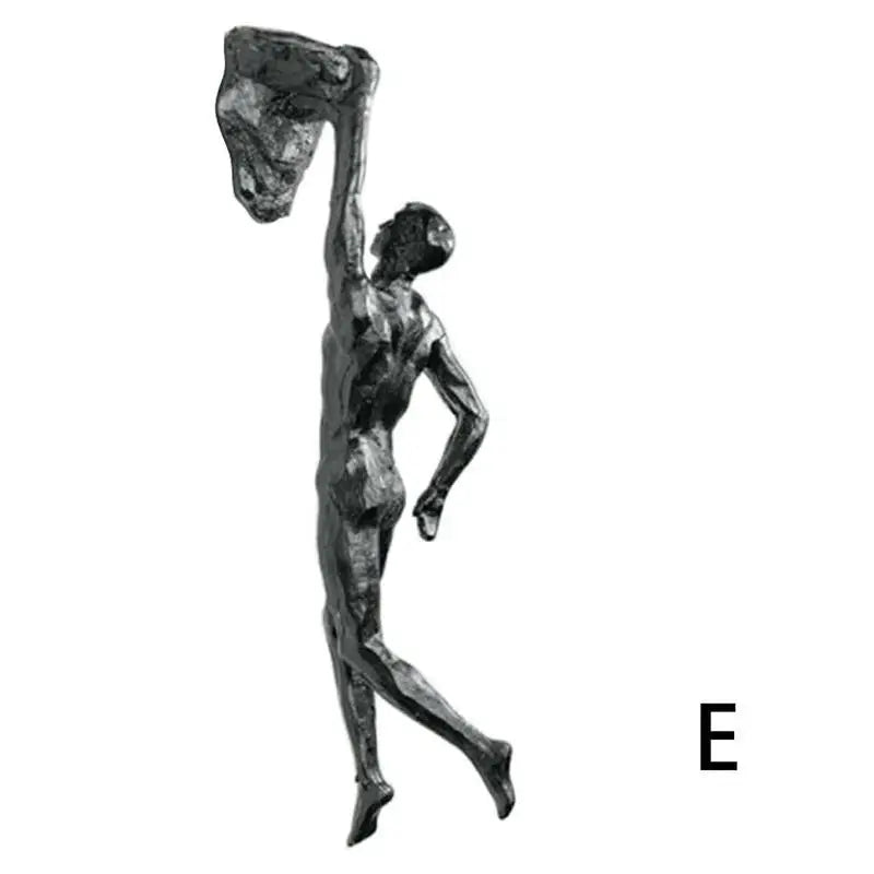 Athlete Rock Climbing Man Resin Sculpture – Creative Wall Hanging Decoration, Climber Statue Pendant