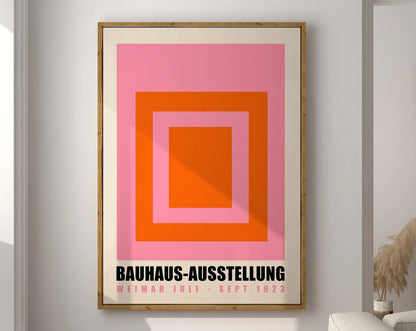 Modernist Bauhaus Geometric Canvas Poster – Retro Mid-Century Wall Art for Living Room & Home Décor