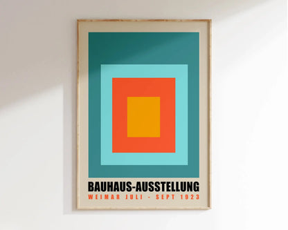 Modernist Bauhaus Geometric Canvas Poster – Retro Mid-Century Wall Art for Living Room & Home Décor