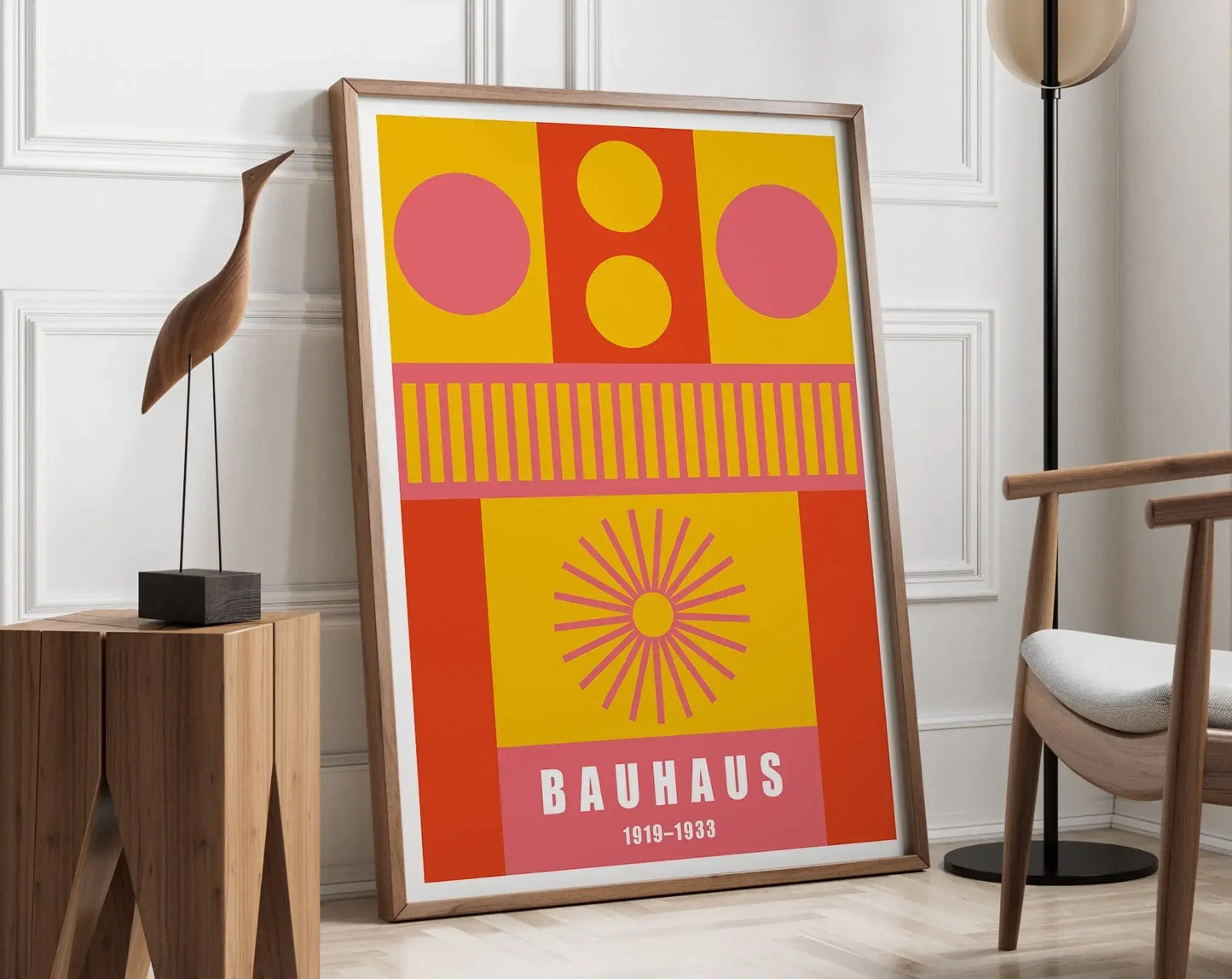 Modernist Bauhaus Geometric Canvas Poster – Retro Mid-Century Wall Art for Living Room & Home Décor