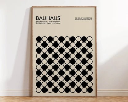 Modernist Bauhaus Geometric Canvas Poster – Retro Mid-Century Wall Art for Living Room & Home Décor