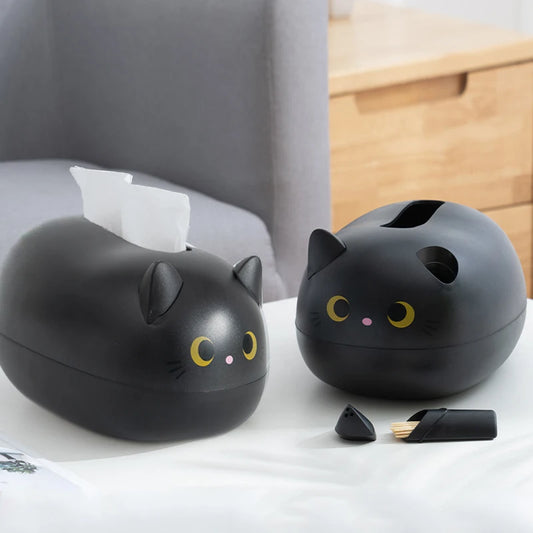 Adorable Cat Tissue Box – Nordic Style Napkin Holder for Kitchen, Desktop, and Bathroom Storage