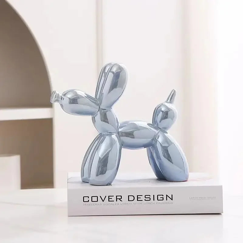 Creative Balloon Dog Ceramic Ornament – Modern Abstract Decor