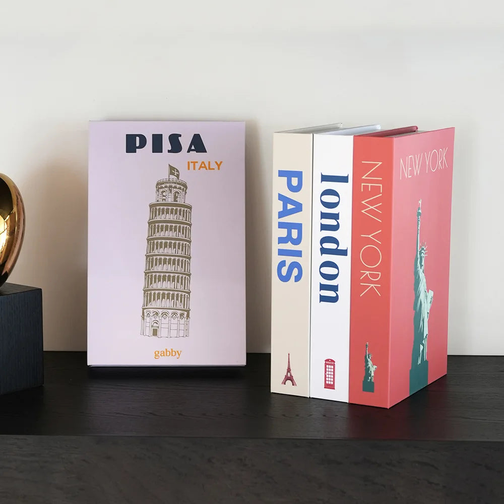 Luxury Modern Faux Book Decorations – Stylish Coffee Table Ornaments for Living Room, Study, and Home Decor Gifts