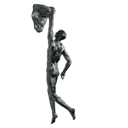 Athlete Rock Climbing Man Resin Sculpture – Creative Wall Hanging Decoration, Climber Statue Pendant