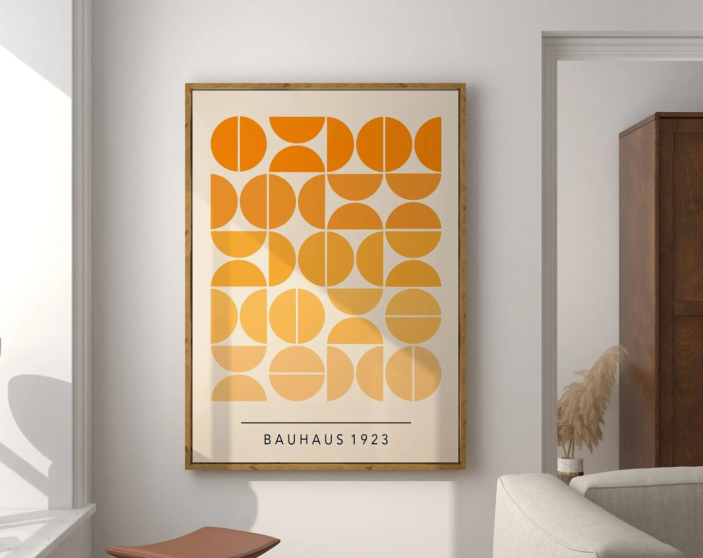 Modernist Bauhaus Geometric Canvas Poster – Retro Mid-Century Wall Art for Living Room & Home Décor