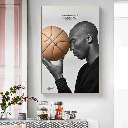 Motivational Basketball Star Posters – Retro Canvas Wall Art for Sports Fans