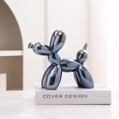 Creative Balloon Dog Ceramic Ornament – Modern Abstract Decor