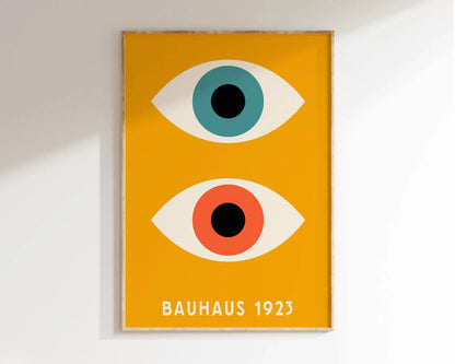 Modernist Bauhaus Geometric Canvas Poster – Retro Mid-Century Wall Art for Living Room & Home Décor