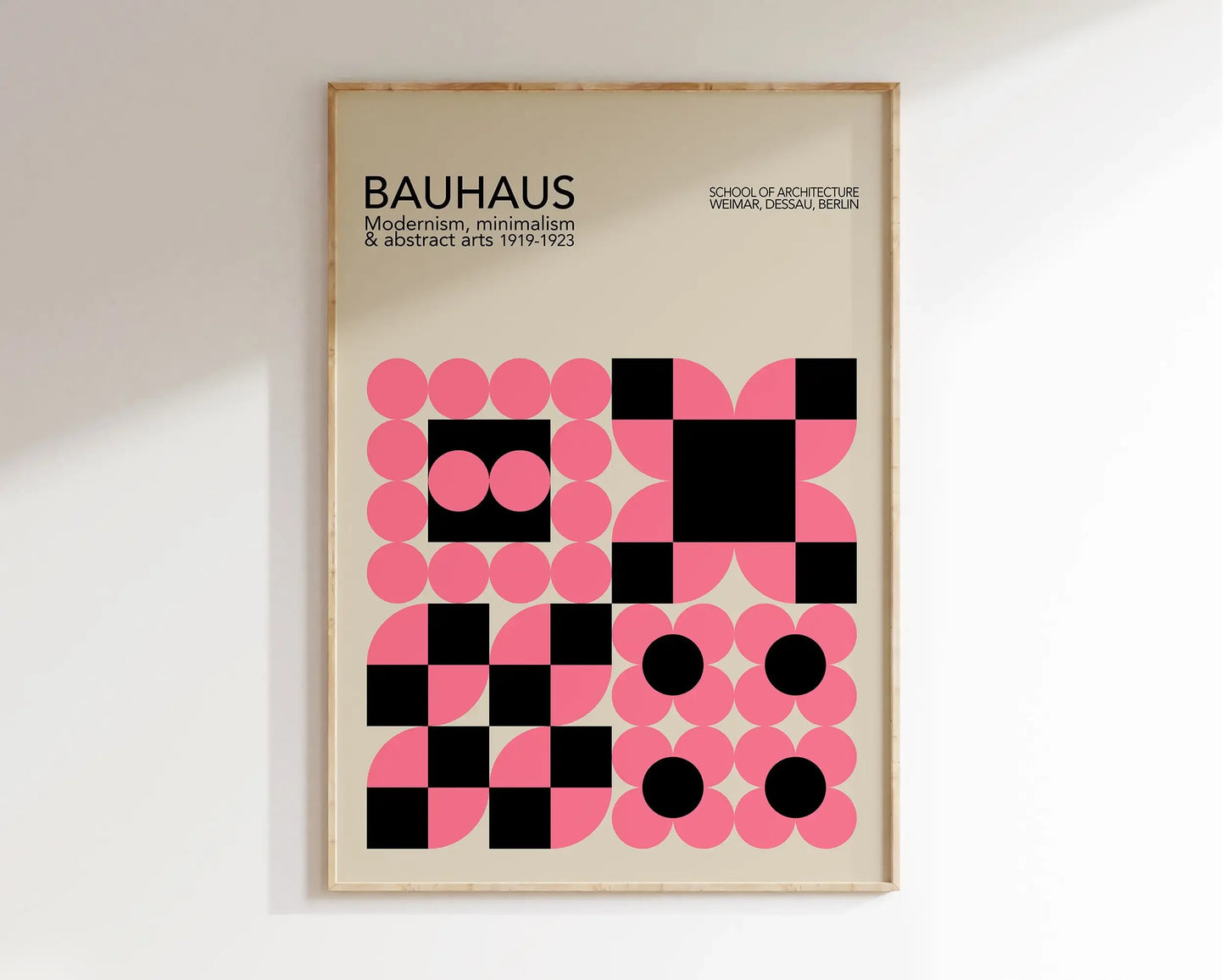 Modernist Bauhaus Geometric Canvas Poster – Retro Mid-Century Wall Art for Living Room & Home Décor