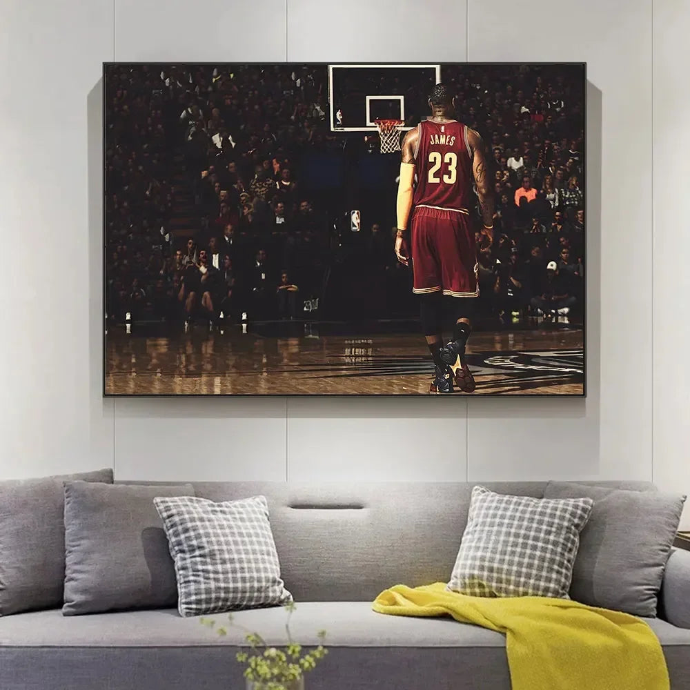 Motivational Basketball Star Posters – Retro Canvas Wall Art for Sports Fans