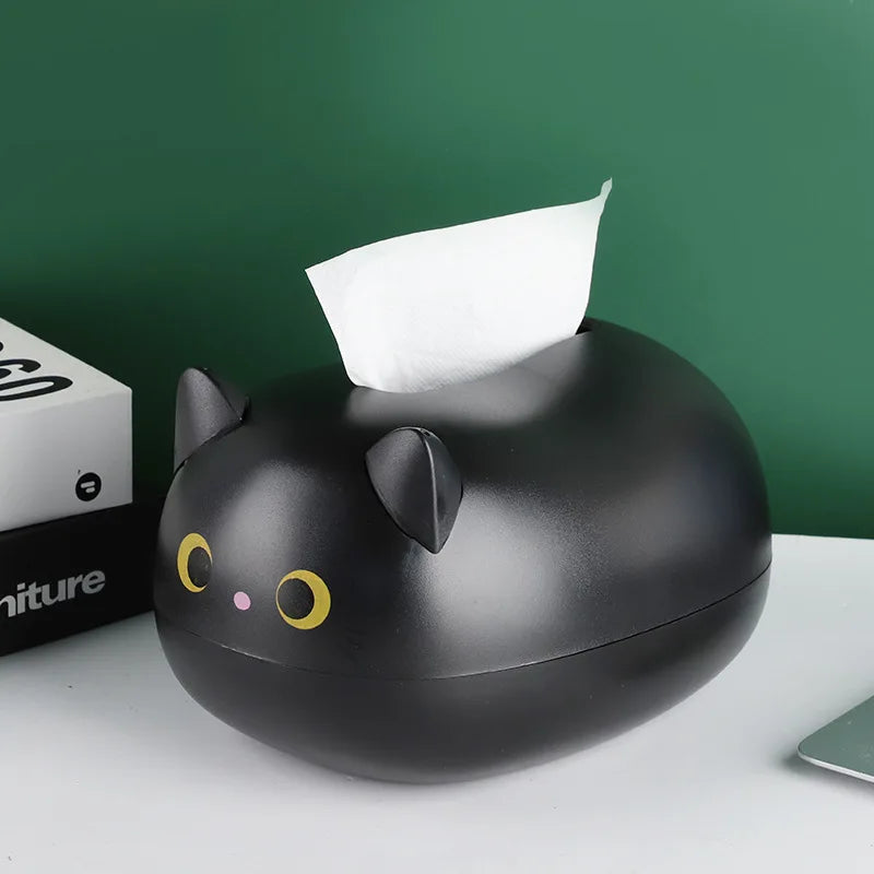 Adorable Cat Tissue Box – Nordic Style Napkin Holder for Kitchen, Desktop, and Bathroom Storage