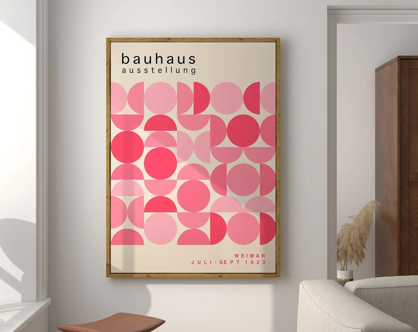 Modernist Bauhaus Geometric Canvas Poster – Retro Mid-Century Wall Art for Living Room & Home Décor