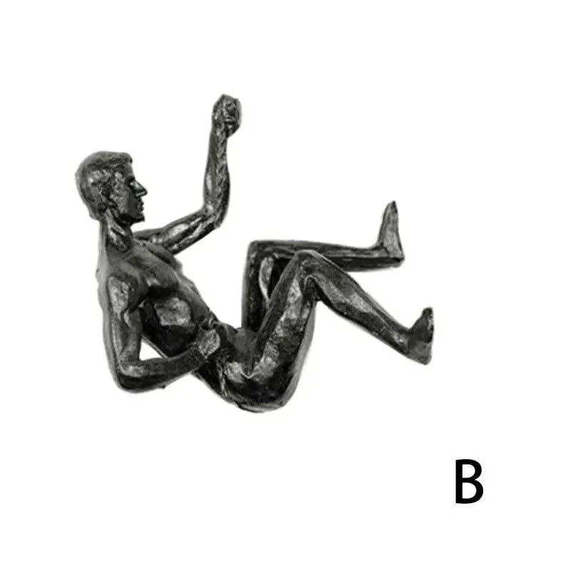 Athlete Rock Climbing Man Resin Sculpture – Creative Wall Hanging Decoration, Climber Statue Pendant