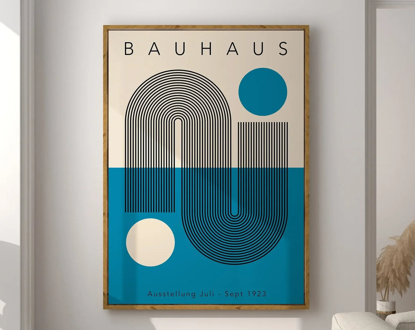 Modernist Bauhaus Geometric Canvas Poster – Retro Mid-Century Wall Art for Living Room & Home Décor