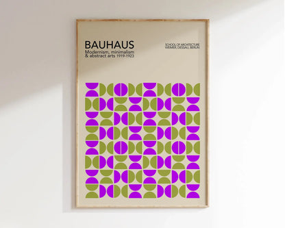 Modernist Bauhaus Geometric Canvas Poster – Retro Mid-Century Wall Art for Living Room & Home Décor