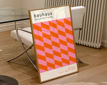 Modernist Bauhaus Geometric Canvas Poster – Retro Mid-Century Wall Art for Living Room & Home Décor