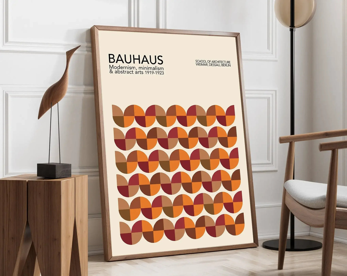 Modernist Bauhaus Geometric Canvas Poster – Retro Mid-Century Wall Art for Living Room & Home Décor