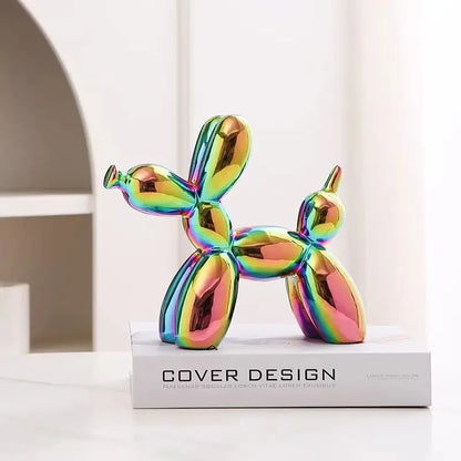 Creative Balloon Dog Ceramic Ornament – Modern Abstract Decor