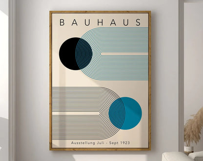 Modernist Bauhaus Geometric Canvas Poster – Retro Mid-Century Wall Art for Living Room & Home Décor