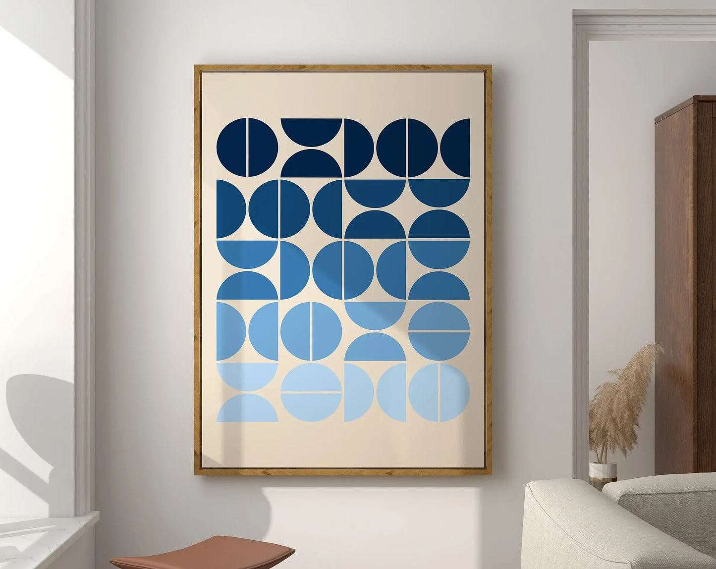 Modernist Bauhaus Geometric Canvas Poster – Retro Mid-Century Wall Art for Living Room & Home Décor