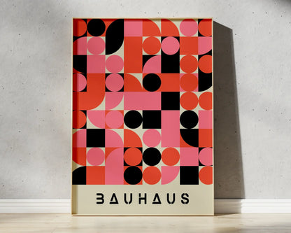 Modernist Bauhaus Geometric Canvas Poster – Retro Mid-Century Wall Art for Living Room & Home Décor