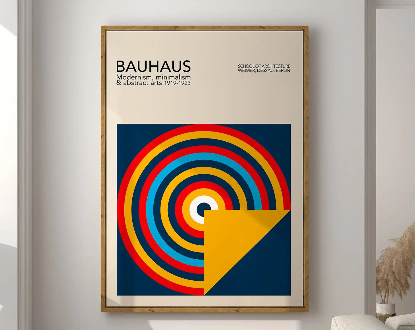 Modernist Bauhaus Geometric Canvas Poster – Retro Mid-Century Wall Art for Living Room & Home Décor