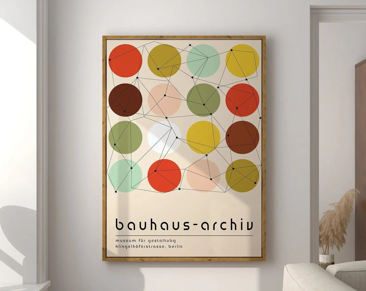 Modernist Bauhaus Geometric Canvas Poster – Retro Mid-Century Wall Art for Living Room & Home Décor