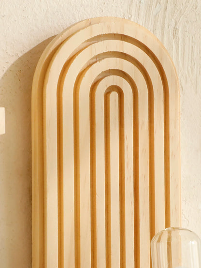 Boho Wooden Wall Shelf - Geometric Design