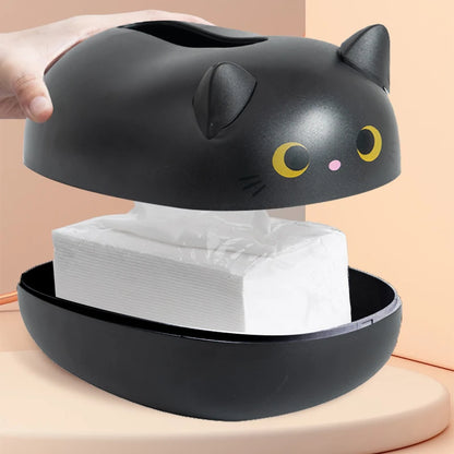 Adorable Cat Tissue Box – Nordic Style Napkin Holder for Kitchen, Desktop, and Bathroom Storage