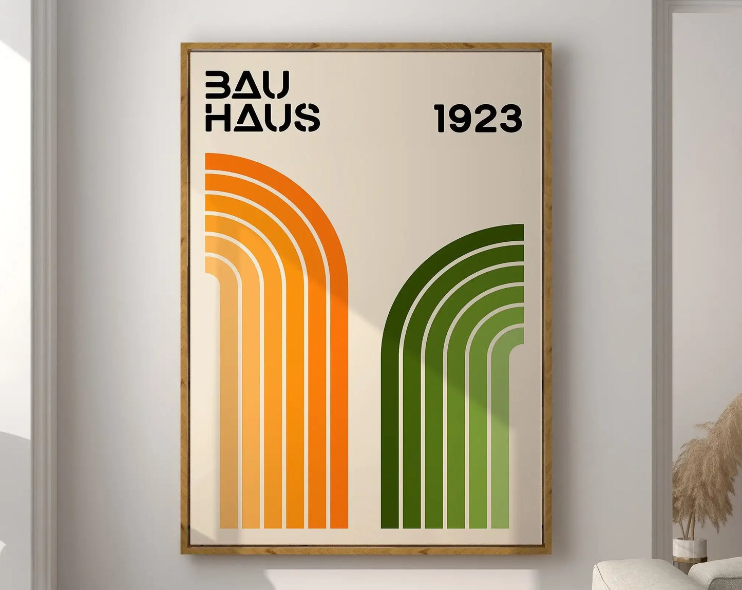 Modernist Bauhaus Geometric Canvas Poster – Retro Mid-Century Wall Art for Living Room & Home Décor