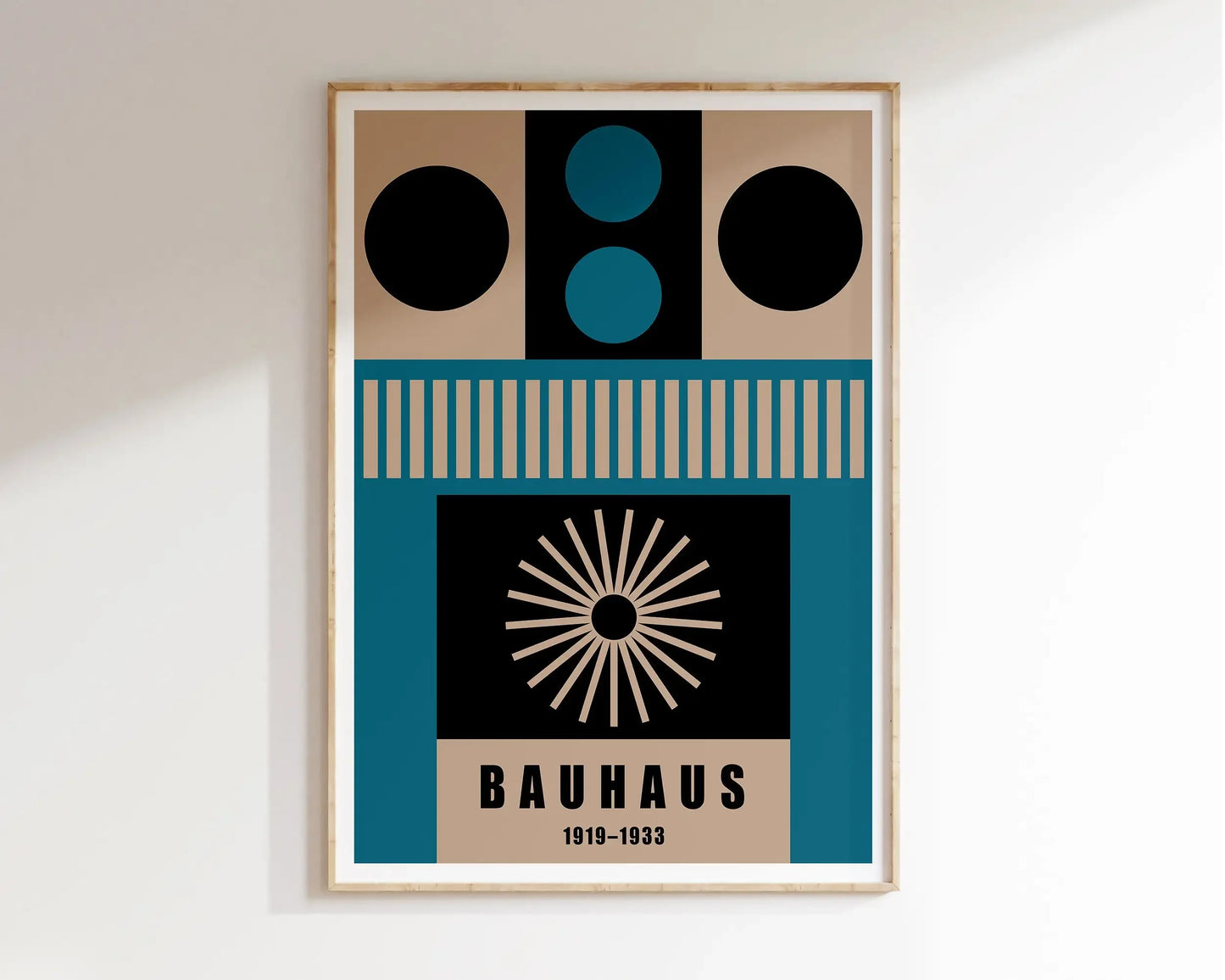 Modernist Bauhaus Geometric Canvas Poster – Retro Mid-Century Wall Art for Living Room & Home Décor