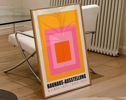 Modernist Bauhaus Geometric Canvas Poster – Retro Mid-Century Wall Art for Living Room & Home Décor