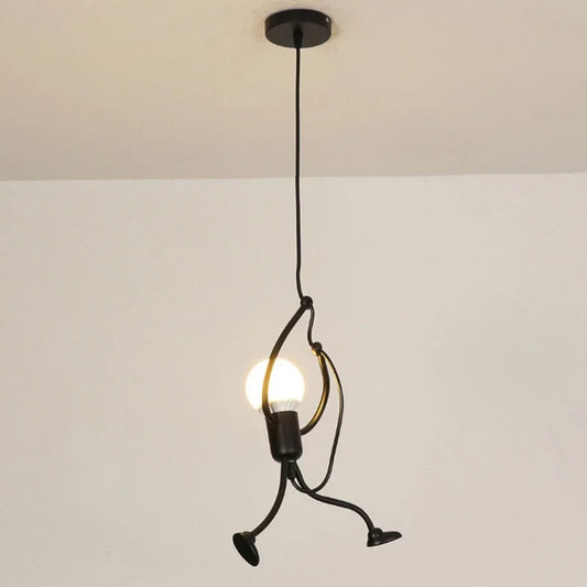 Vintage Iron Little Man Chandelier - Modern LED Ceiling Lamp