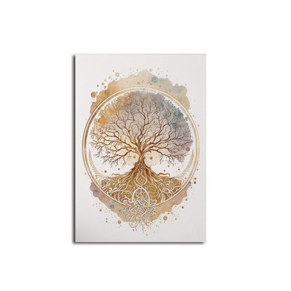 Nordic Tree of Life & Buddha Canvas Prints – Spiritual Wall Art for Modern Living Spaces