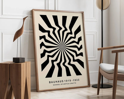 Modernist Bauhaus Geometric Canvas Poster – Retro Mid-Century Wall Art for Living Room & Home Décor