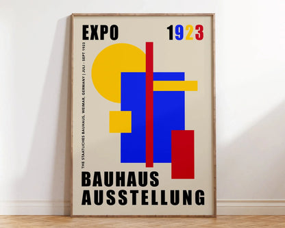 Modernist Bauhaus Geometric Canvas Poster – Retro Mid-Century Wall Art for Living Room & Home Décor