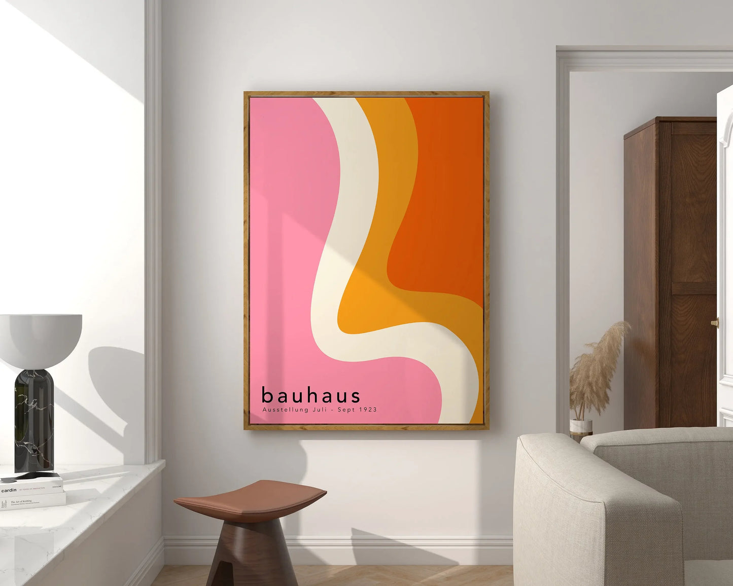 Modernist Bauhaus Geometric Canvas Poster – Retro Mid-Century Wall Art for Living Room & Home Décor