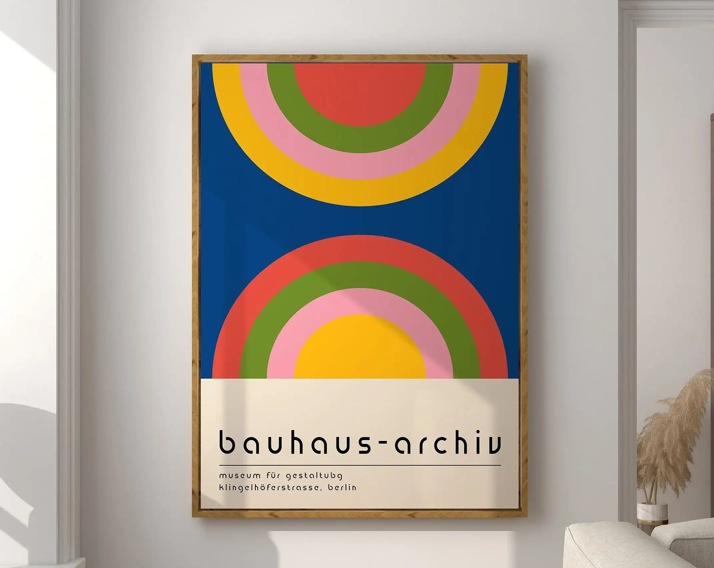 Modernist Bauhaus Geometric Canvas Poster – Retro Mid-Century Wall Art for Living Room & Home Décor