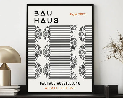 Modernist Bauhaus Geometric Canvas Poster – Retro Mid-Century Wall Art for Living Room & Home Décor